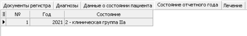Вкладка "Состояние на конец отчетного года". Общий вид.