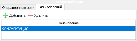 Вкладка "Типы операций". Общий вид