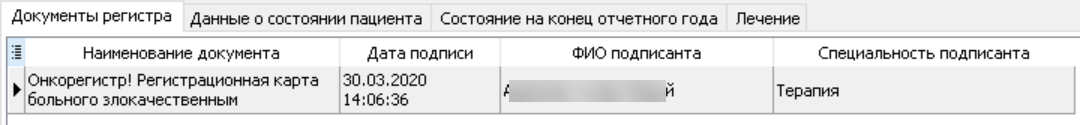 Вкладка "Документы регистра". Общий вид.